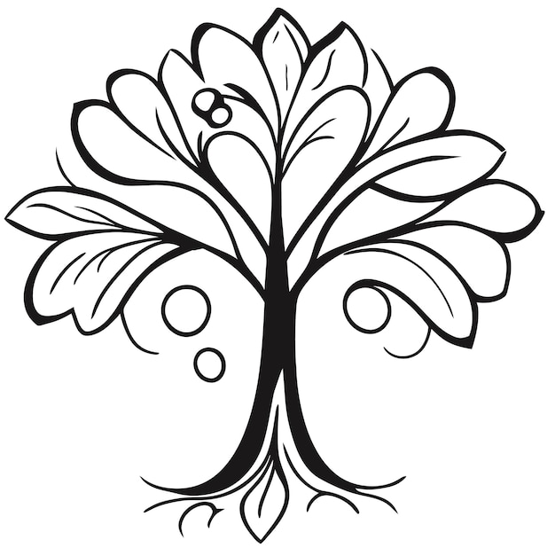 Silhouette di albero genealogico a disegno piatto o illustrazione del concetto di vita dell'albero