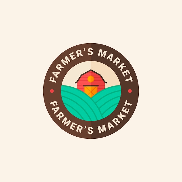 Vector flat design farmers market logo design