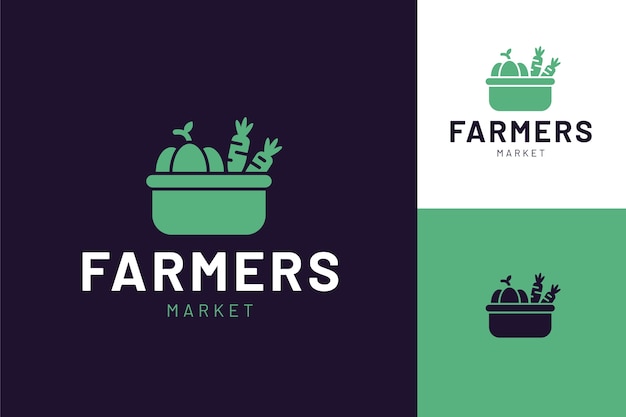 Flat design farmers market logo