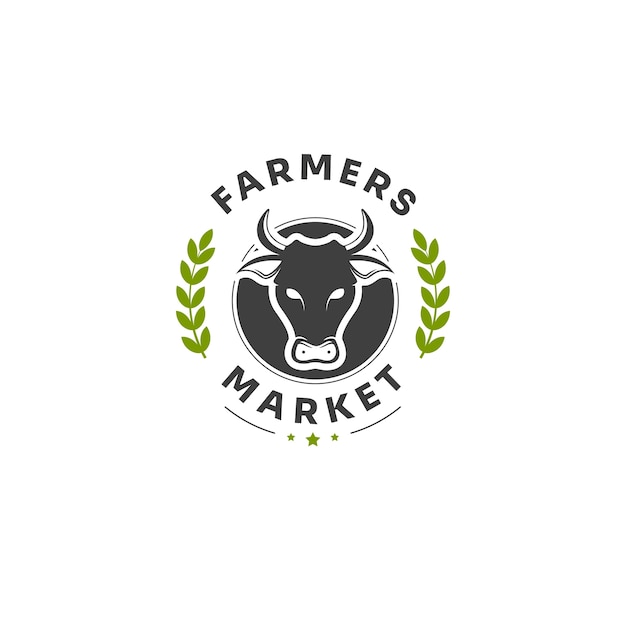 Vector flat design farmers market logo