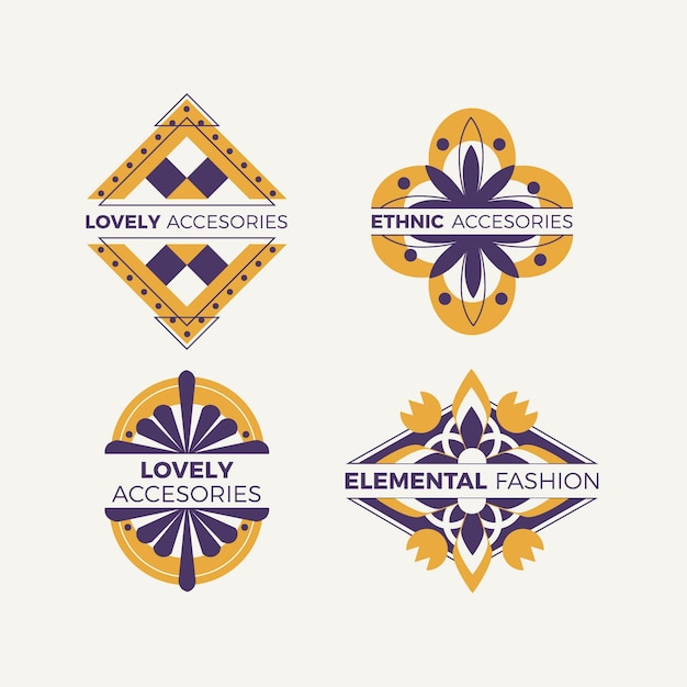 Vector flat design fashion accessories logo collection