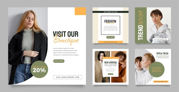 Flat design fashion boutique template