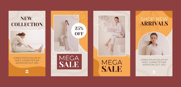 flat design fashion design instagram stories
