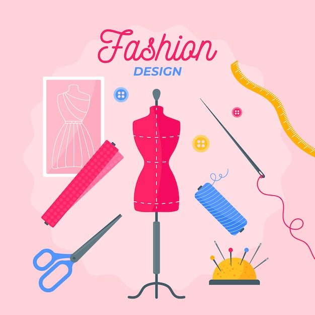 Vector flat design fashion designer concept