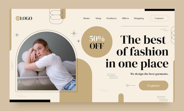 Flat design fashion sale landing page