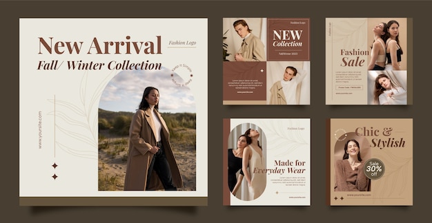 flat design fashion trends instagram posts