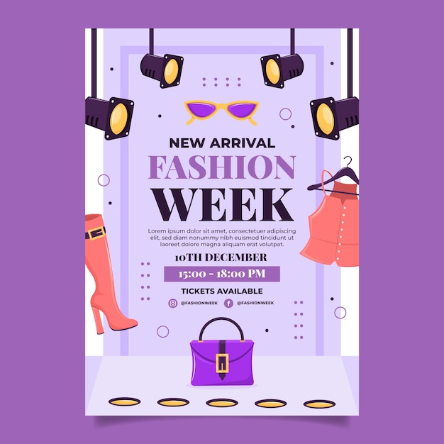 flat design fashion week  poster