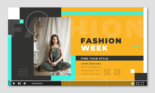 Flat design fashion week youtube miniatuur