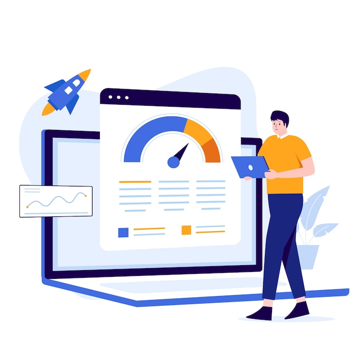 Vector 빠른 로딩 사이트 테스트의 평면 디자인