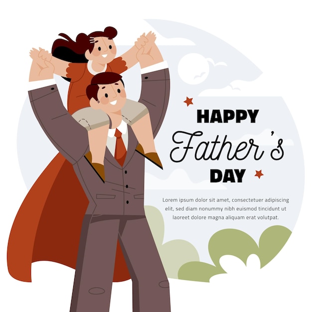 Flat design father's day celebration