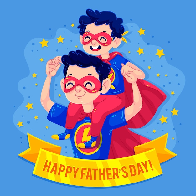 Vector flat design father's day celebration