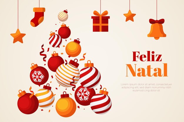 Вектор Плоский дизайн feliz natal