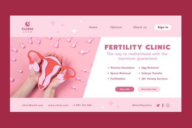 Vector flat design fertility clinic template