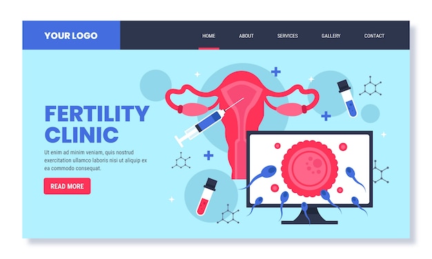 Vector flat design fertility clinic template