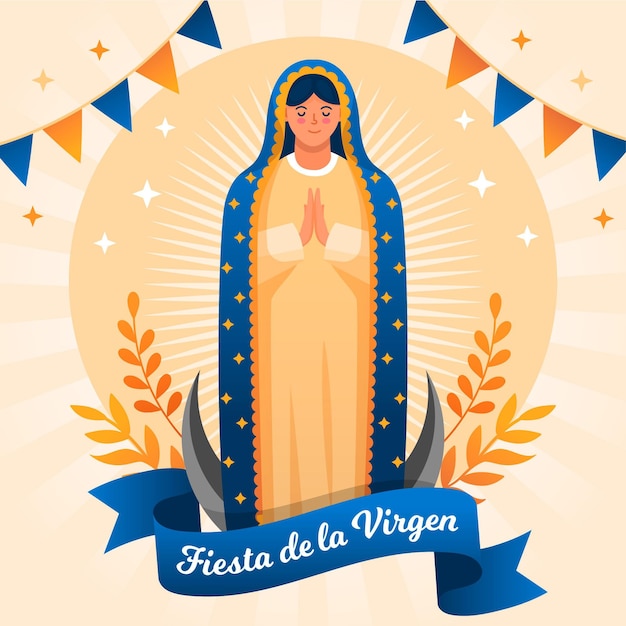 Vector flat design fiesta de la virgen