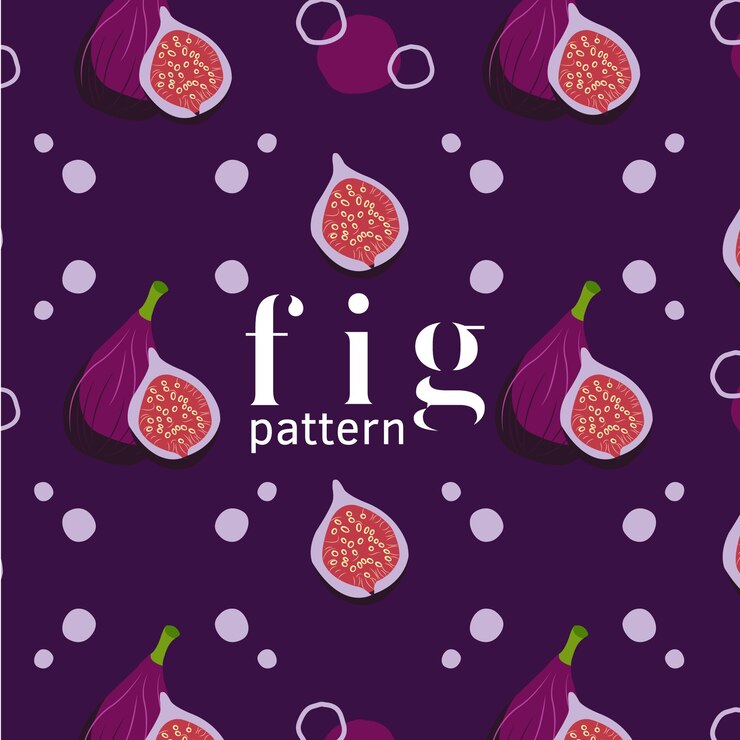 Vector flat design fig fruit pattern illustration
