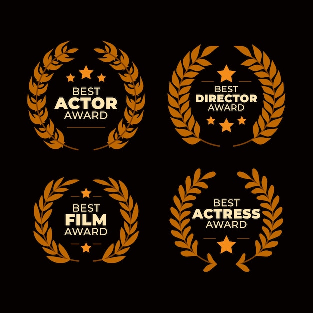 Vector flat design film awards ornaments