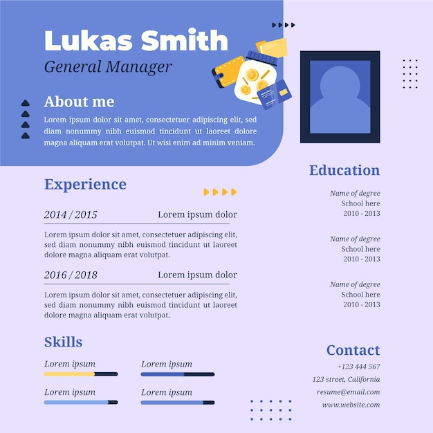 Vector flat design finances concept online resume