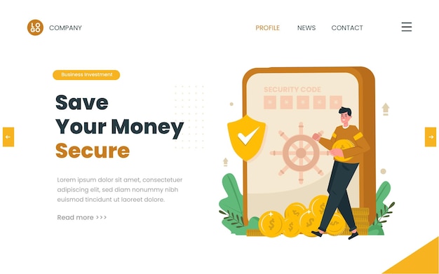 Flat design financial investment security concept