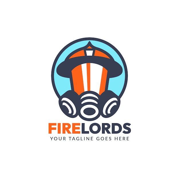 Vector flat design fire dept logo template