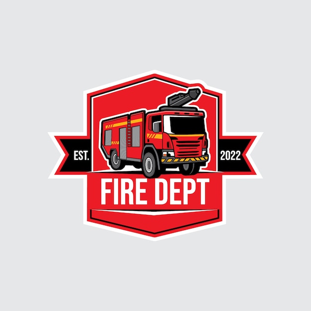 Flat design fire dept logo template