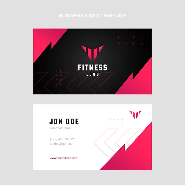 Vector flat design fitness  business card