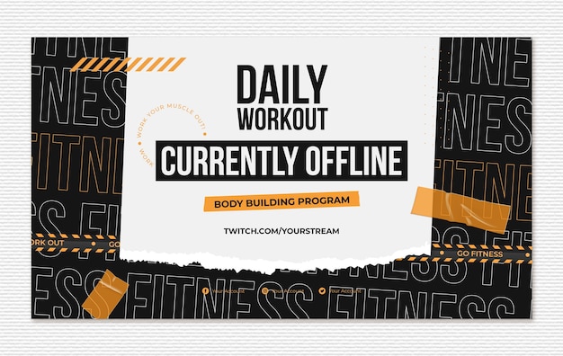 Vector flat design fitness twitch background