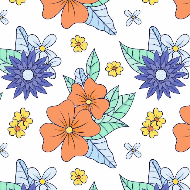 Vector flat design floral pattern