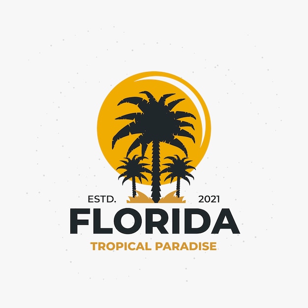 Vettore modello di logo florida design piatto