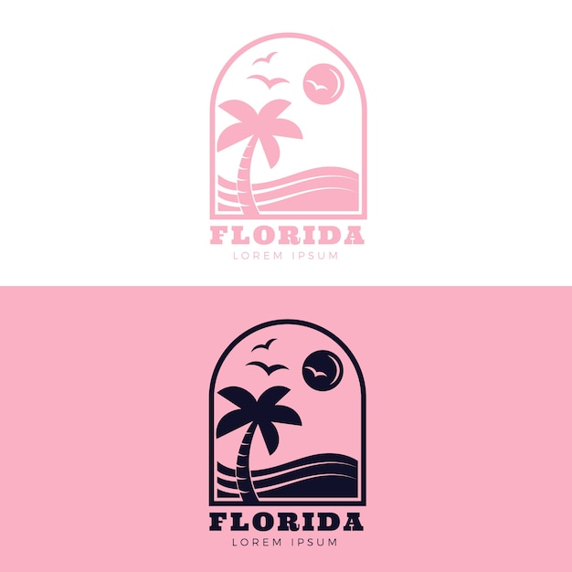 Flat design florida logo template