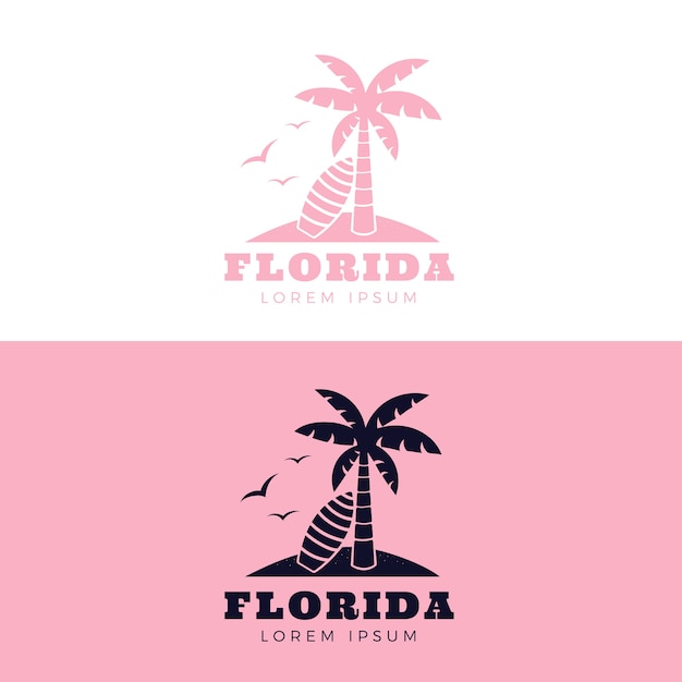 Flat design florida logo template