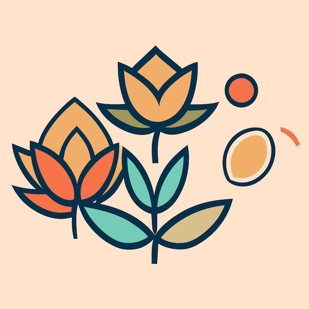 Vector flat design flower symbolism