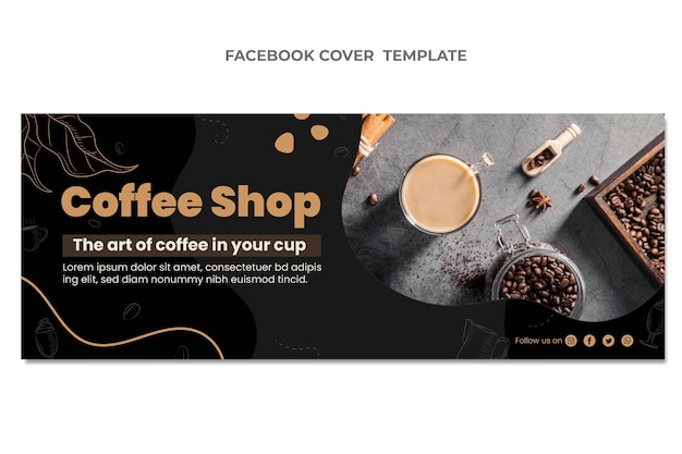 Vector flat design of food facebook cover