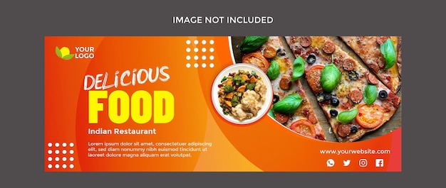 Flat design of food facebook cover