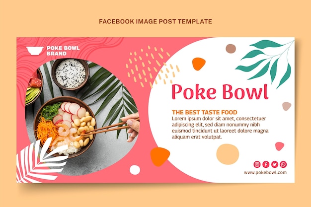 Vector flat design food facebook post