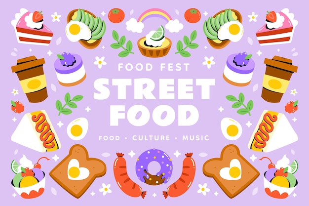 flat design food festival illustration