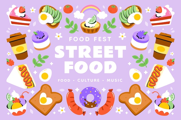 Vector flat design food festival illustration