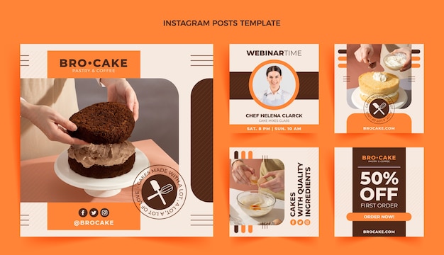 Flat design food instagram post