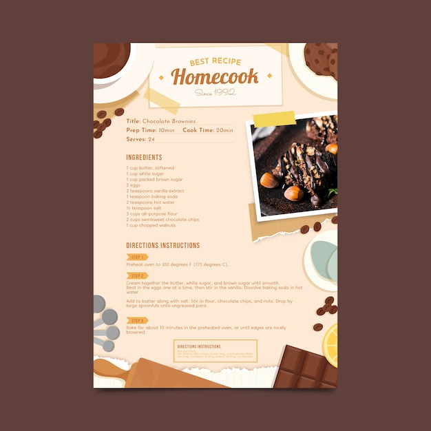 flat design food menu template