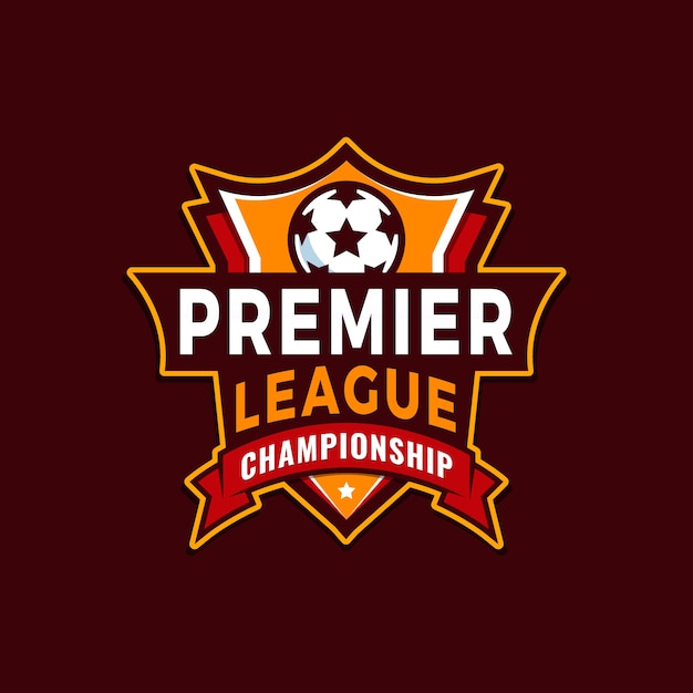 Flat design football logo template