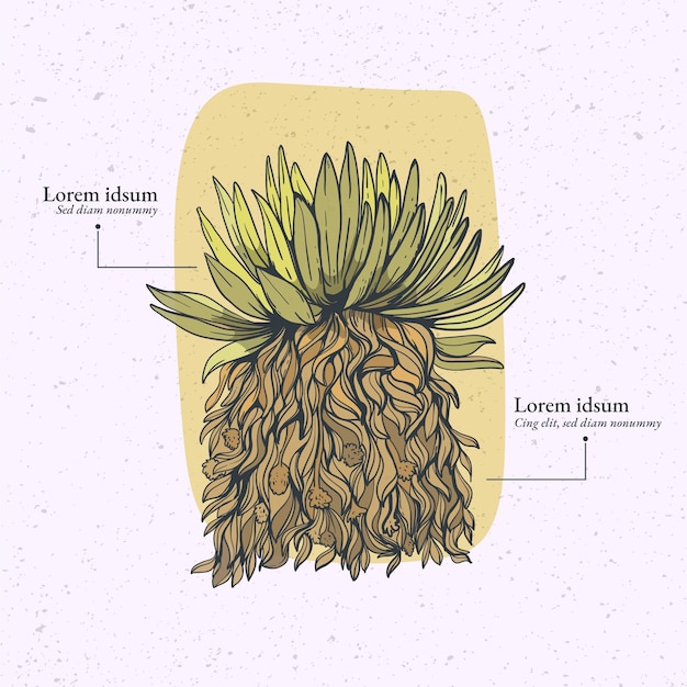 Vettore illustrazione della pianta di frailejon design piatto