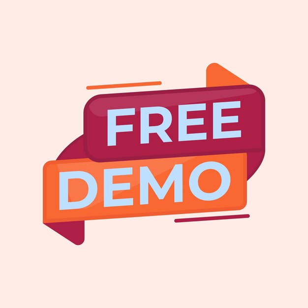 Vector flat design free demo label clipart