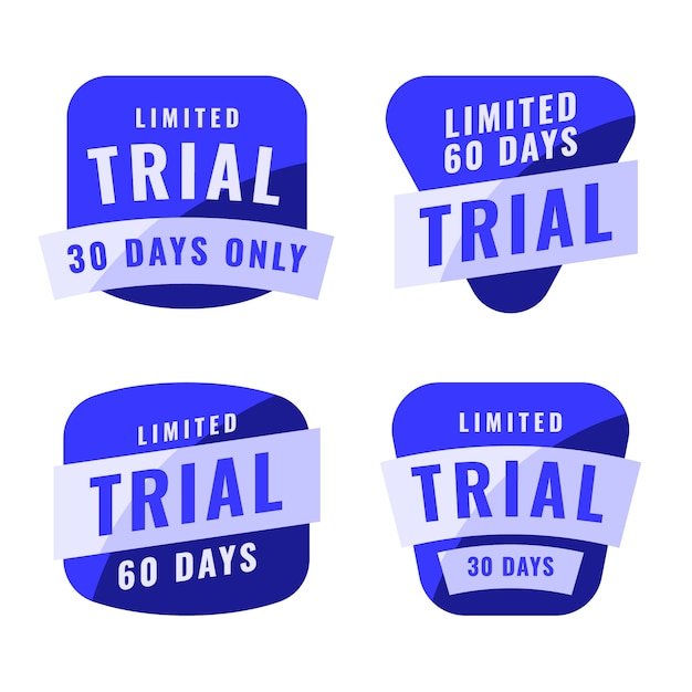 Flat design free trial labels