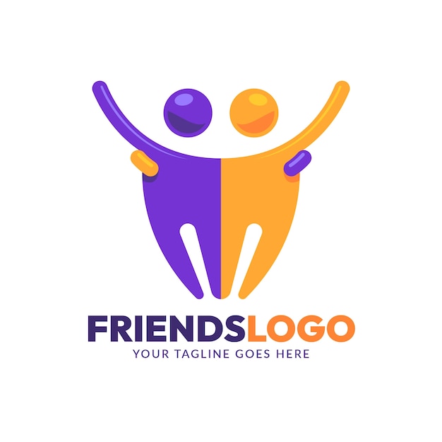 Flat design friends logo design