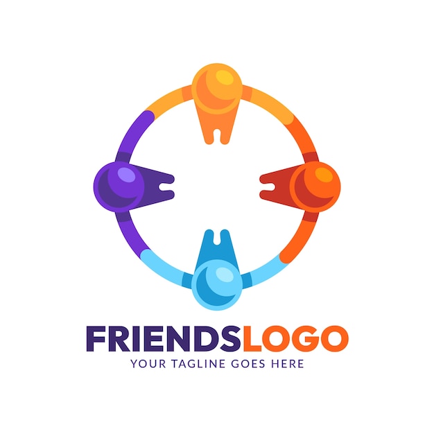 Flat design friends logo design