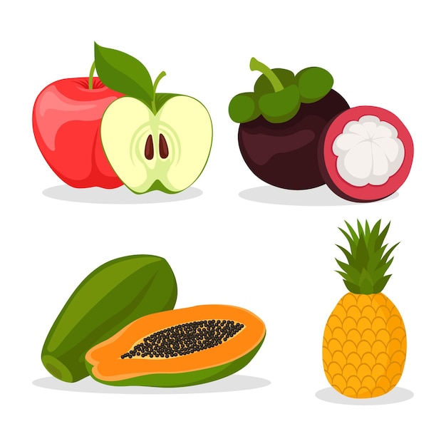 Flat design fruit collection