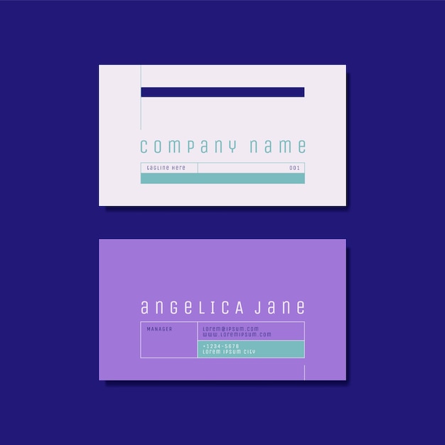 Flat design full side color business card