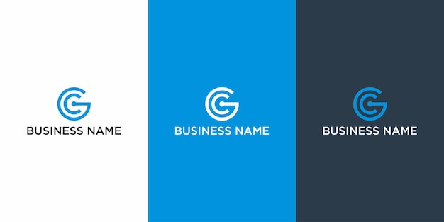 Flat design g and c logo template