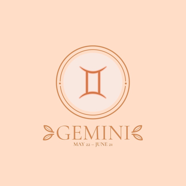 Flat design gemini logo