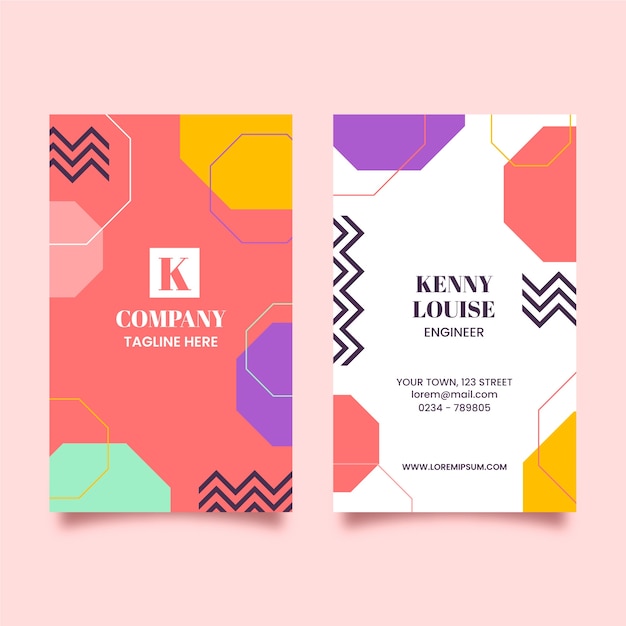 Vector flat design geometric business card